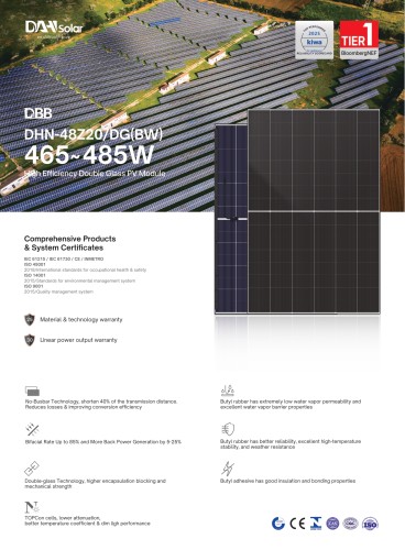 Paleta 36 szt. paneli fotowoltaicznych DAH Solar DHN-48Z20/DG(BW) 470W Bifacial Glass-Glass - ME9121_36szt