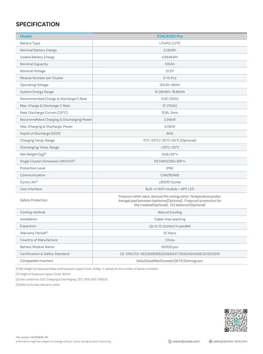 DYNESS STACK100 PRO 40.96 kWh HV z BMS – magazyn energii LiFePO4 - ME1118
