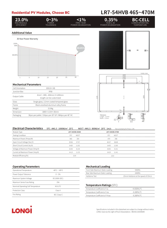 Panel fotowoltaiczny LONGi 470W Hi-MO X10 EcoLife Mono, monokrystaliczny - ME5242