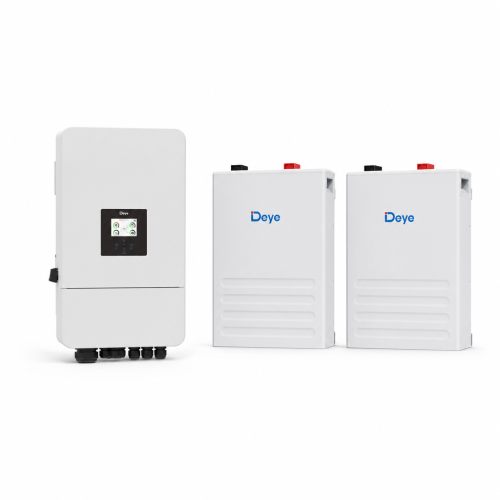 Zestaw hybrydowy – falownik DEYE SG05LP3 5 kW 3-fazowy LV on/off-grid + magazyn energii 2 × DEYE SE-F5 Plus Pro-C 5,12 kWh (10,24 kWh) LiFePO4
