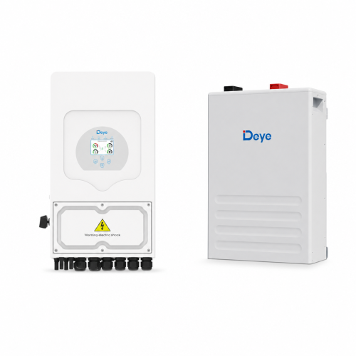 Zestaw hybrydowy – falownik DEYE SG05LP1 6 kW 1-fazowy LV on/off-grid + magazyn energii DEYE SE-F5 Plus Pro-C 5,12 kWh LiFePO4 - ZP2608-005