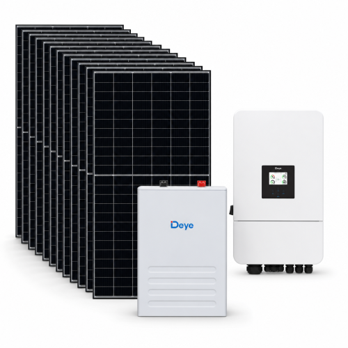 Zestaw fotowoltaiczny hybrydowy 6 kWp – falownik DEYE SG05LP3 5 kW 3-fazowy LV on/off-grid + magazyn energii DEYE SE-F12 11,8 kWh LiFePO4 + 12 × JA