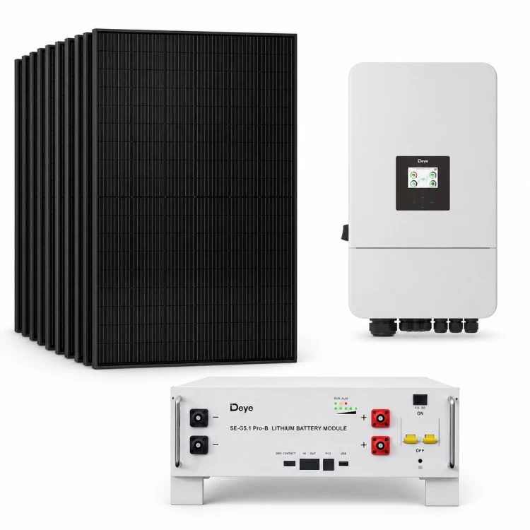 Zestaw fotowoltaiczny hybrydowy 7 kWp – falownik DEYE SG05LP3 6 kW 3-fazowy LV on/off-grid + magazyn energii DEYE Pro-B 5,12 kWh LiFePO4 + 15 × DAH