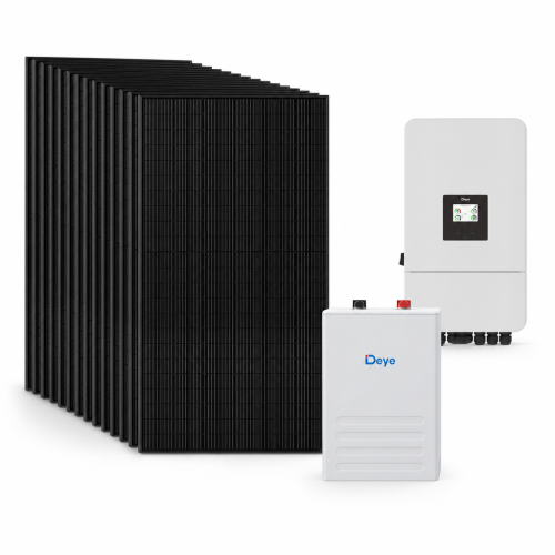 Zestaw fotowoltaiczny hybrydowy 9 kWp – falownik DEYE SG05LP3 8 kW 3-fazowy LV on/off-grid + magazyn energii DEYE SE-F12 11,8 kWh LiFePO4 + 20 × DAH