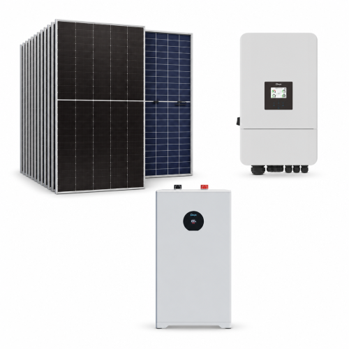 Zestaw fotowoltaiczny hybrydowy 12 kWp – falownik DEYE SG05LP3 10 kW 3-fazowy LV on/off-grid + magazyn energii DEYE SE-F16 C 16 kWh LiFePO4 + 20 ×