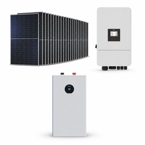 Zestaw fotowoltaiczny hybrydowy 14 kWp – falownik DEYE SG05LP3 12 kW 3-fazowy LV on/off-grid + magazyn energii DEYE SE-F16 C 16 kWh LiFePO4 + 20 ×