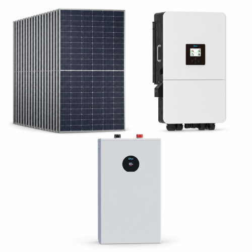 Zestaw fotowoltaiczny hybrydowy 18 kWp – falownik DEYE SG05LP3 15 kW 3-fazowy LV on/off-grid + magazyn energii DEYE SE-F16 C 16 kWh LiFePO4 + 29 ×