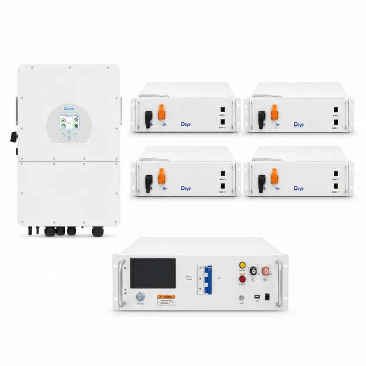 Zestaw hybrydowy – falownik DEYE SG01HP3 12 kW 3-fazowy HV on/off-grid + magazyn energii 4 × DEYE BOS-G PRO 5,12 kWh LiFePO4 + PDU2 (20,48 kWh)