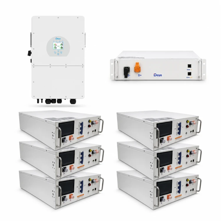 Zestaw hybrydowy – falownik DEYE SG01HP3 20 kW 3-fazowy HV on/off-grid + magazyn energii 6 × DEYE BOS-G PRO 5,12 kWh LiFePO4 + PDU2 (30,72 kWh)