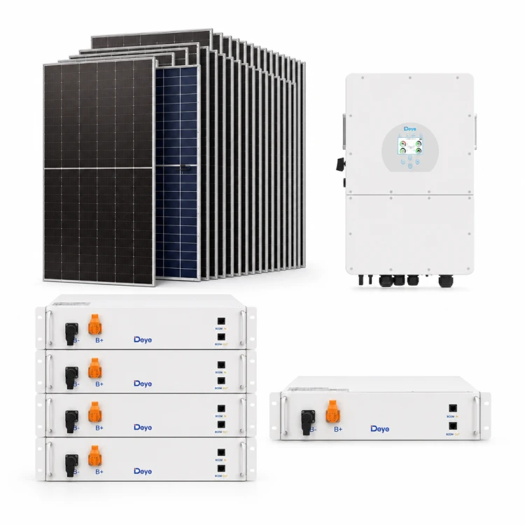 Zestaw fotowoltaiczny hybrydowy 14 kWp – falownik DEYE SG01HP3 12 kW 3-fazowy HV on/off-grid + magazyn energii 4 × DEYE BOS-G PRO 5,12 kWh LiFePO4