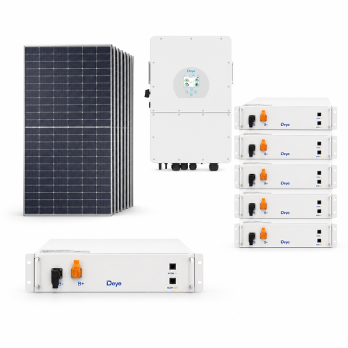 Zestaw fotowoltaiczny hybrydowy 18 kWp – falownik DEYE SG01HP3 15 kW 3-fazowy HV on/off-grid + magazyn energii 5 × DEYE BOS-G PRO 5,12 kWh LiFePO4