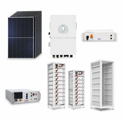 Zestaw fotowoltaiczny hybrydowy 36 kWp – falownik DEYE SG01HP3 30 kW 3-fazowy HV on/off-grid + magazyn energii 8 × DEYE BOS-G PRO 5,12 kWh LiFePO4