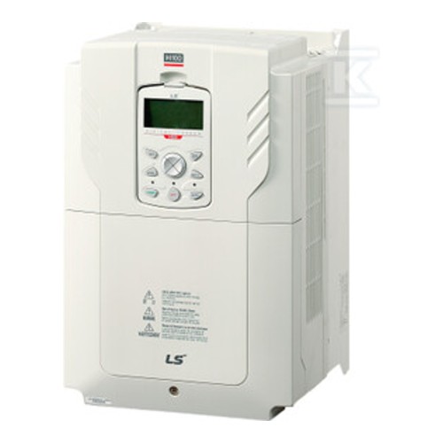 Falownik LSIS serii H100 (HVAC). Zasilanie 3x400V AC, wyjście 3x400V AC. LSLV0220H100-4, 22kW LSLV0220H100-4COFN, sieciowy - ME7101