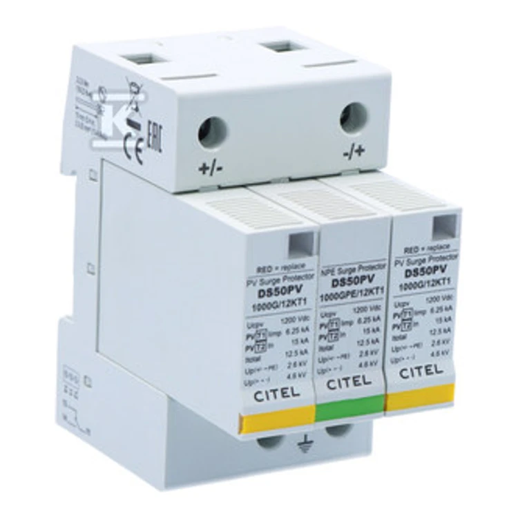 Ogranicznik przepięć typ 1+2 (BC) 12,5KA 2P+G DS50PVS-1000G C482393 - ME6707