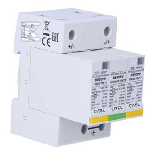 Ogranicznik przepięć typ 1+2 (BC) 12,5kA 2p+GDS50PV-1000G/12KT1 C482383 - ME7237