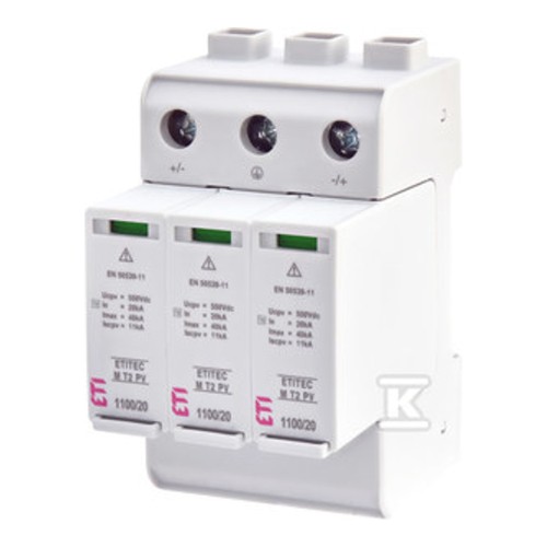 Ogranicznik przepięć T2 (C) do systemów PV ETITEC M T2 PV 1100/20 Y 002440515 - ME6743