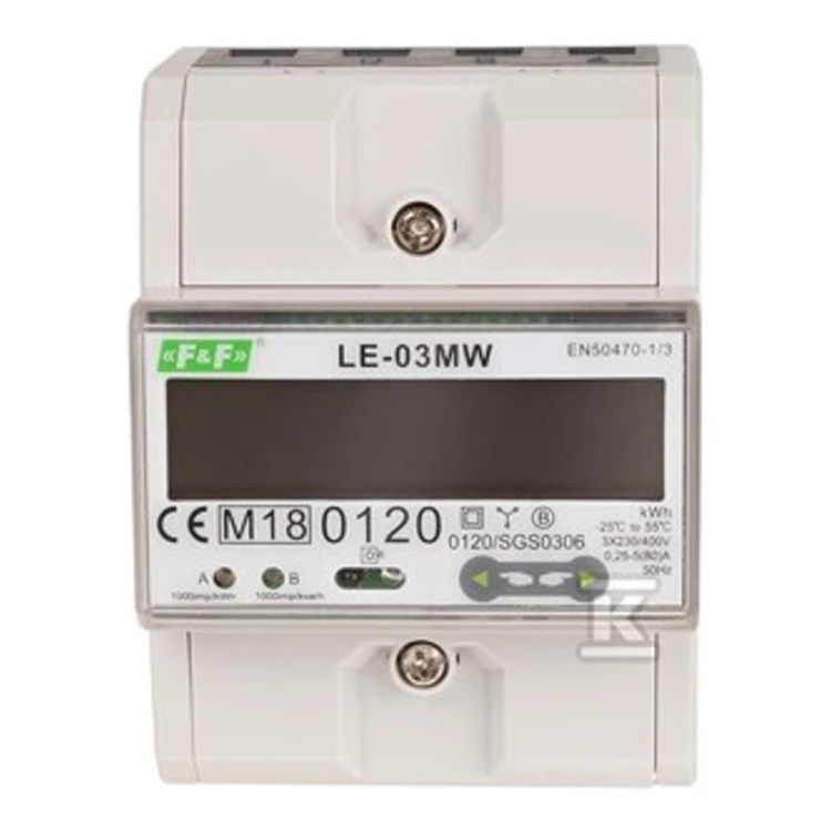 Dwutaryfowy licznik energii elektrycznej, 3-fazowy, 2-kierunkowy z Modbus RTU, do pomairu bezpośredniego LE-03MW - ME6746