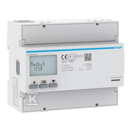 Licznik energii elektrycznej 3-fazowy, 125A 6M, Modbus, MID ECR310D - ME6779