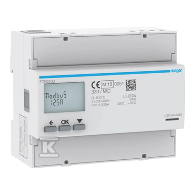 Licznik energii elektrycznej 3-fazowy, 125A 6M, Modbus, MID ECR310D - ME6779
