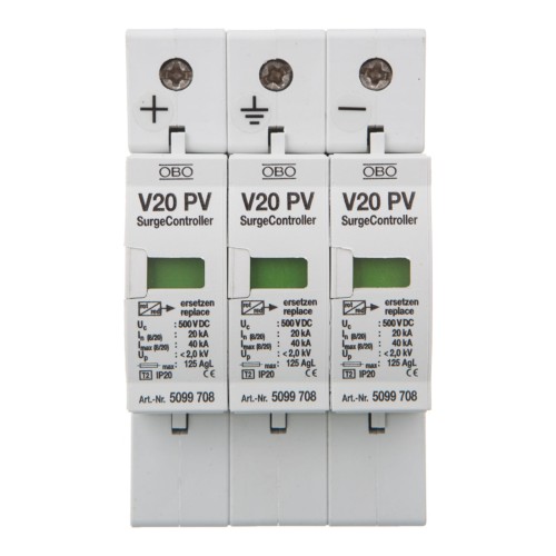 Ogranicznik przepięć PV 1000V DC Typ 2 C 3P 20kA 4kV V20-C 3-PH-1000 5094608 - ME6868