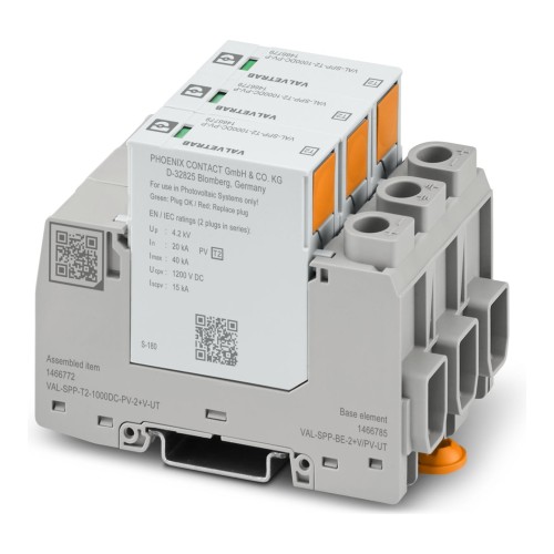 Ogranicznik przepięć dla systemów fotowoltaicznych T2 VAL-SPP-T2-1000DC-PV-2+V-UT - ME6871