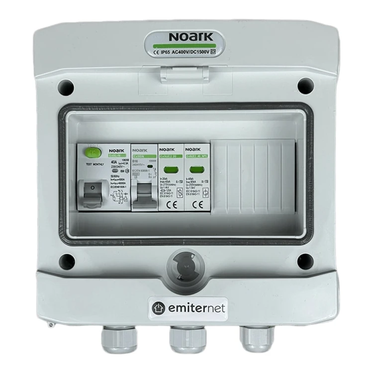 Rozdzielnica AC EMITER EM-264N_AC — Noark T2, 16 A 1F, RCD 40 A/300 mA - ME7451