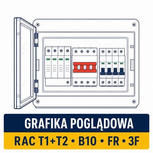 Komplet zabezpieczeń AC T1+T2 B10 FR, 3-fazowy — komponenty ABB - ME7529