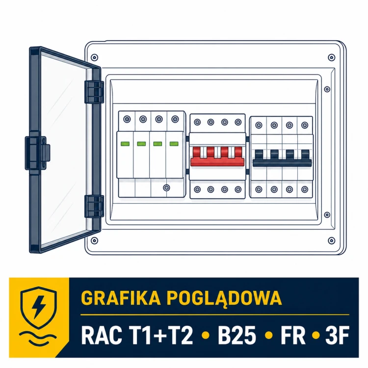 Komplet zabezpieczeń AC T1+T2 B25 FR, 3-fazowy — komponenty ABB - ME7530