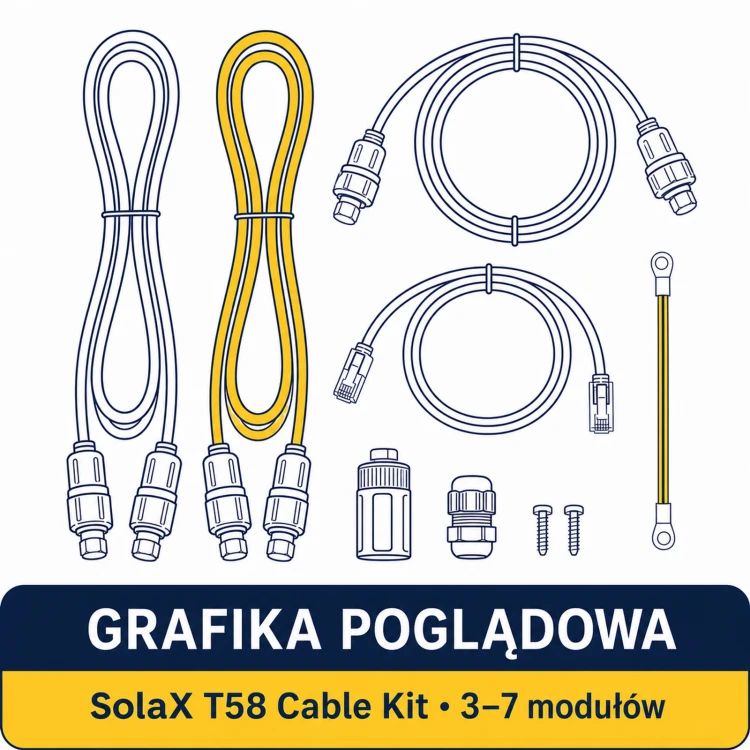 Zestaw przewodów SolaX T58 Cable Kit do rozbudowy systemu bateryjnego z 3 do 7 modułów - ME7565