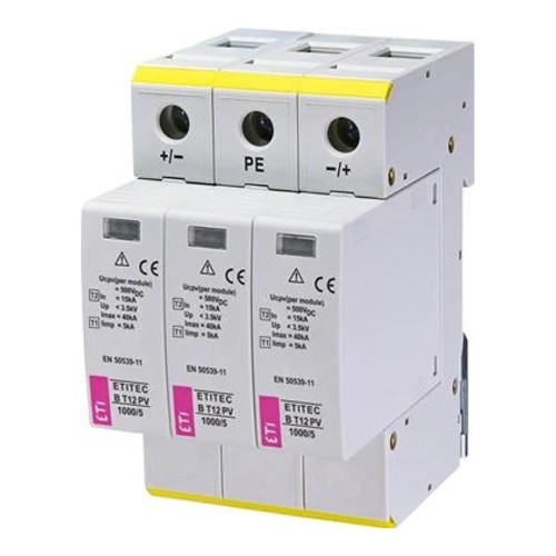 ETITEC EM Ogranicznik przepięć do systemów PV T1 T2 (B i C) 1100/6,25 Y - ME7606