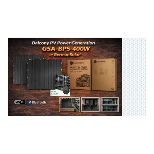 German Solar 400 W Plug &amp; Play - zestaw fotowoltaiczny balkonowy 2x200W - ME7610