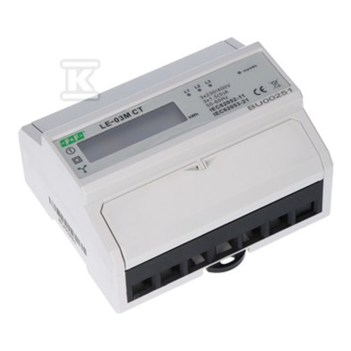 Licznik energii F&amp;F LE-03M-CT, 3-fazowy, Modbus RS-485, przekładnia 5–6000/5 A - ME7616