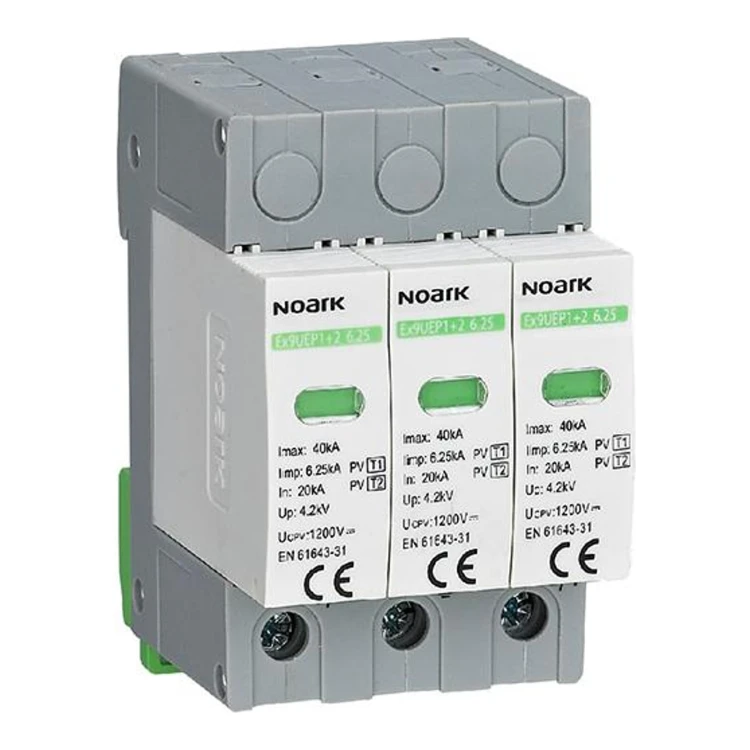 Ogranicznik przep. NOARK, SPD Ex9UEP Noark 1500DC/typ T1 + T2/6.25kA/3 moduły szer. - ME7653