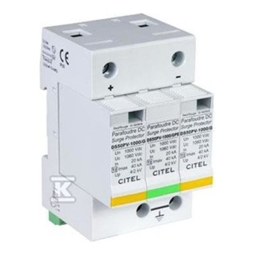 Ogranicznik przepięć typ 2 (C) 40/60KA DS50PVS-1000/G 2p + G 70 A C480341 - ME7659