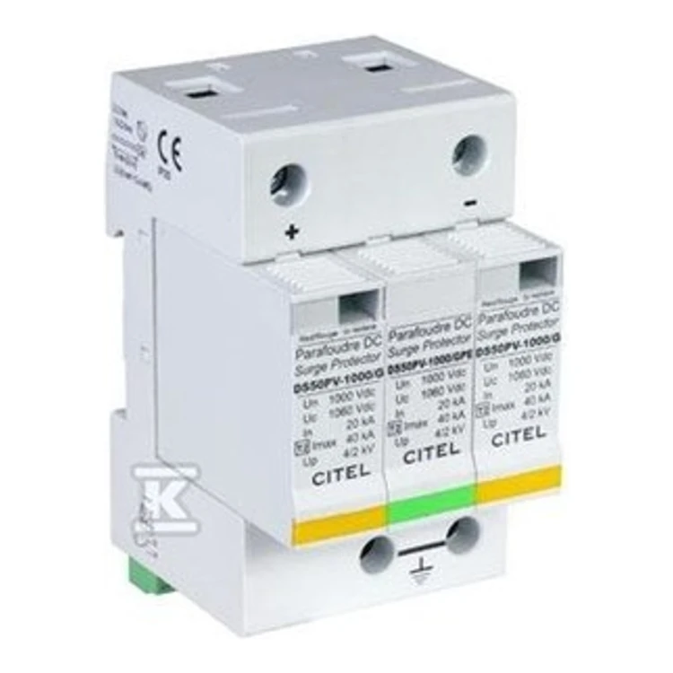 Ogranicznik przepięć typ 2 (C) 40/60KA DS50PVS-1000/G 2p + G 70 A C480341 - ME7659
