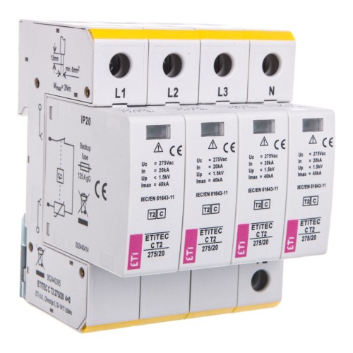 Ogranicznik przepięć Typ 2 C 4P 275 V 20kA ETITEC-C-275/20 002440395 - ME7660