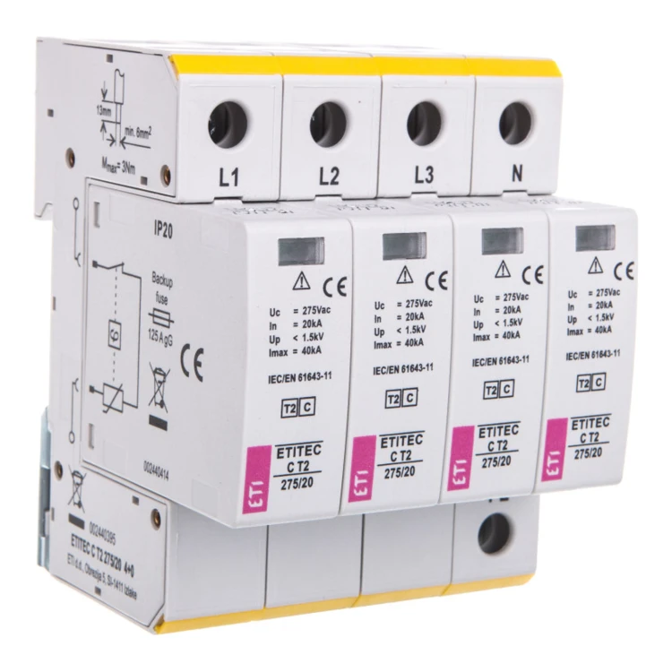 Ogranicznik przepięć Typ 2 C 4P 275 V 20kA ETITEC-C-275/20 002440395 - ME7660