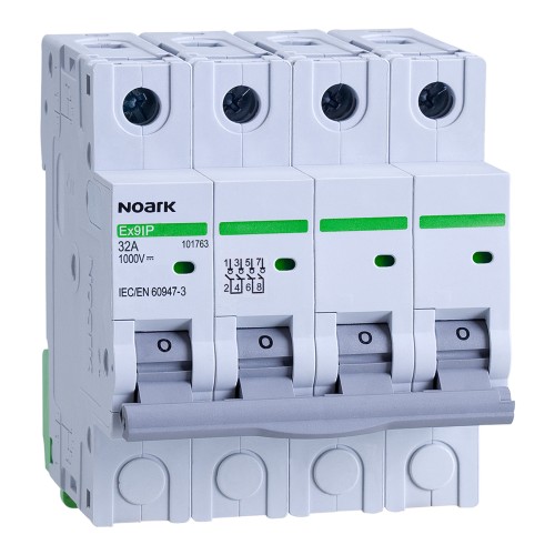 Rozł. izol. DC do aplik. fotowolt. NOARK, szer. 4 moduły, 4-bieg., 16 A, 1000 V DC - ME7686