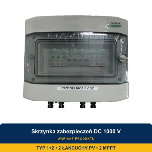 Skrzynka przył. hermetyczna z ogranicznikiem przepięć DC 1000 V typ 1 + 2, 2*łańcuch PV, 2*MPPT - ME7692