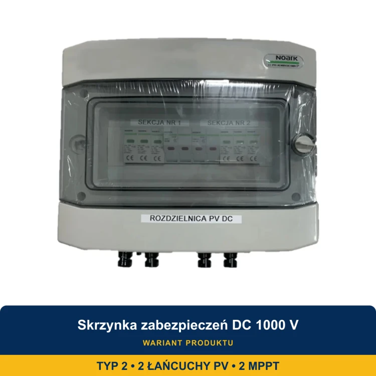 Skrzynka przył. hermetyczna z ogranicznikiem przepięć DC 1000 V typ 2, 2*łańcuch PV, 2*MPPT - ME7694