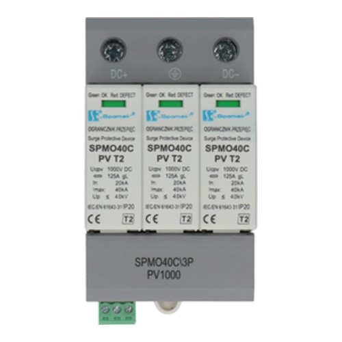 Ogranicznik przepięć Spamel SPMO40C3P-PV1000, T2, 3P, 1000 V DC - ME7723
