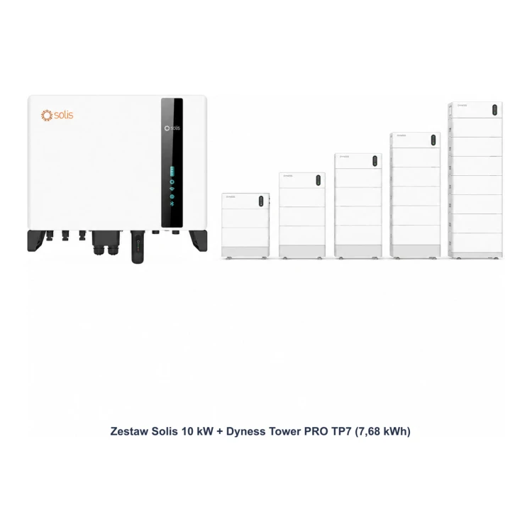 Zestaw Solis 10 kW + Dyness Tower PRO TP7 7,68 kWh - ME7746