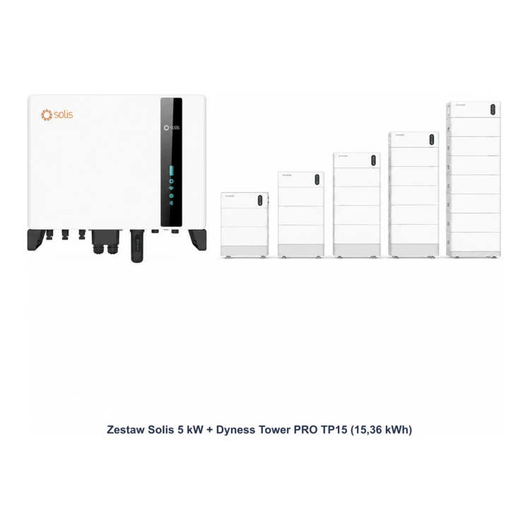 Zestaw Solis 5 kW + Dyness Tower PRO TP15 15,36 kWh - ME7770