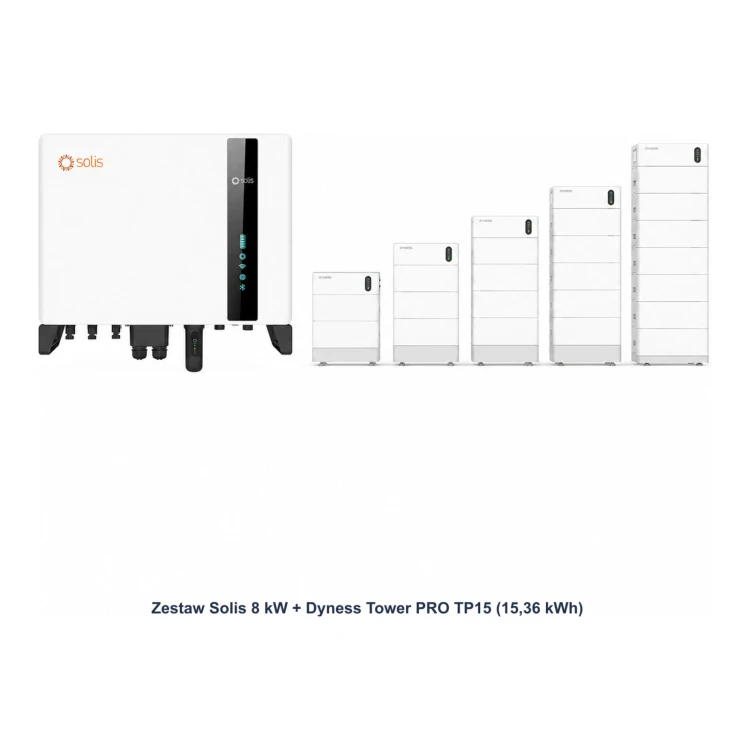 Zestaw Solis 8 kW + Dyness Tower PRO TP15 15,36 kWh - ME7786