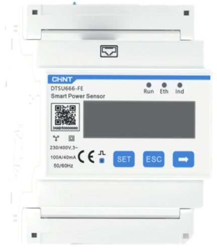 CHINT DTSU666-FE – licznik energii 3-fazowy 3P4W, Fast Ethernet, przekładniki 100 A/40 mA - ME9448