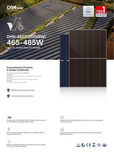 Panel fotowoltaiczny DAH Solar DHN-48Z20/DG(BW) 470W Bifacial Glass-Glass - ME0469