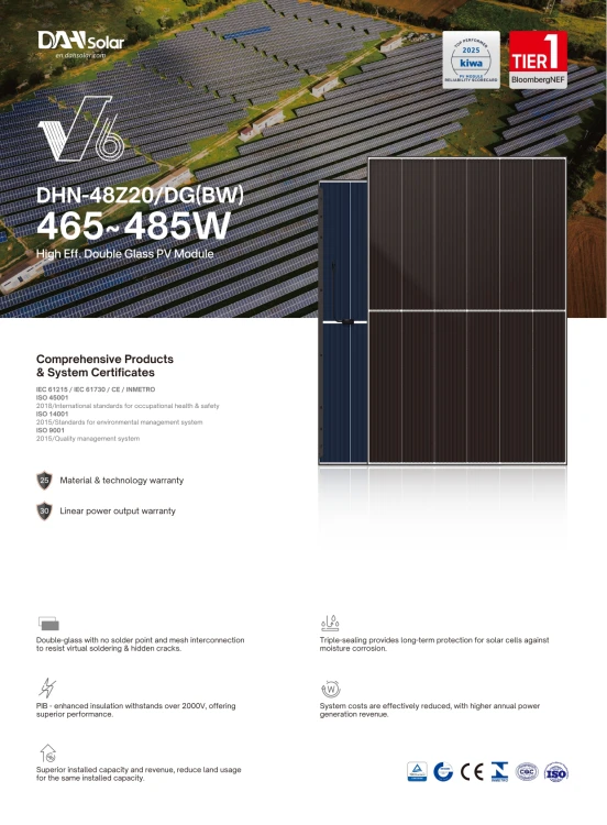 Panel fotowoltaiczny DAH Solar DHN-48Z20/DG(BW) 470W Bifacial Glass-Glass - ME0469