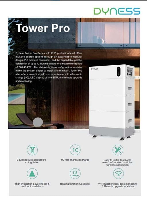Dyness Tower Pro TP7, wysokonapięciowy, IP55, LiFePO4 - ME5037