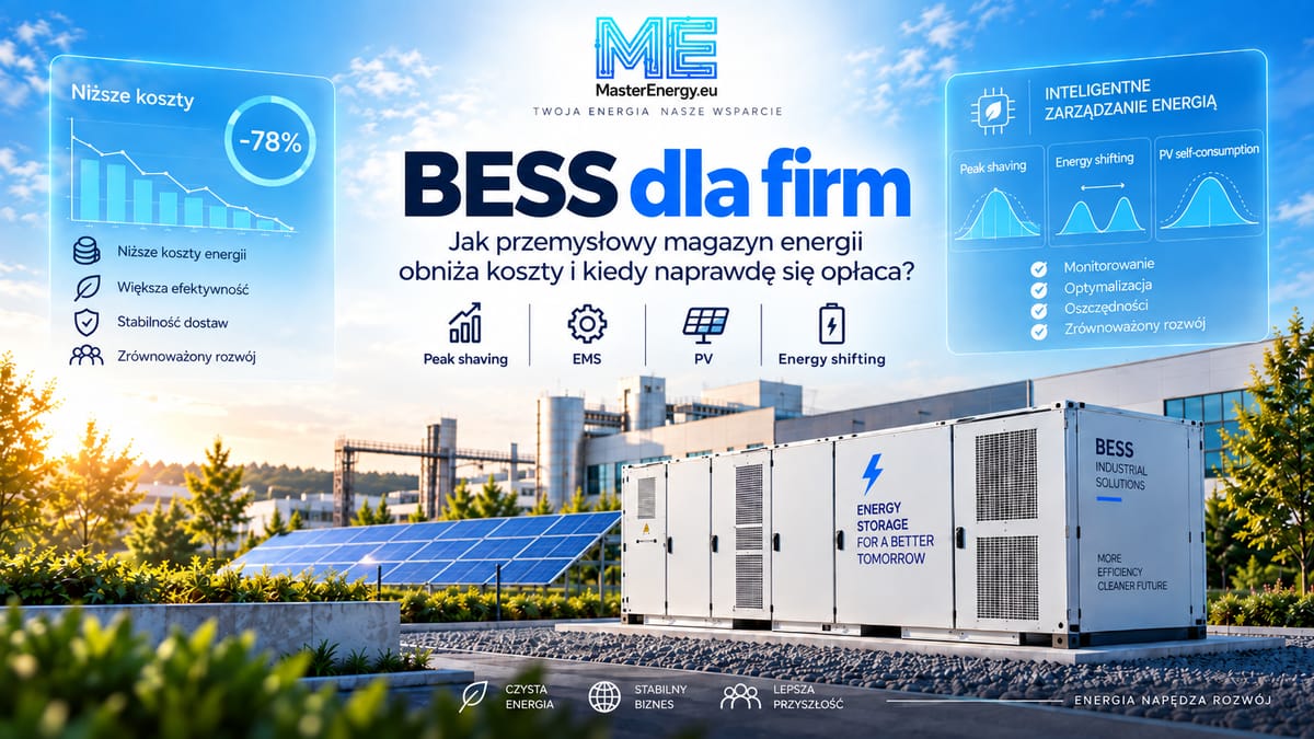 BESS dla firm - jak przemysłowy magazyn energii obniża koszty i kiedy naprawdę się opłaca?