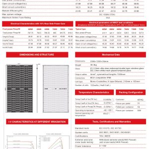 Фотоелектрична панель SUNPRO 710W N-TYPE TOPCON BIFACIAL SILVER - Зображення 4